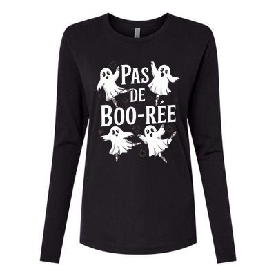 Funny Ghost Ballet Pas De Boo Halloween Dance Womens Cotton Relaxed Long Sleeve T-Shirt