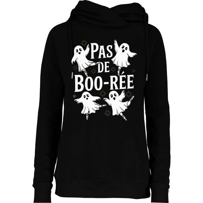 Funny Ghost Ballet Pas De Boo Halloween Dance Womens Funnel Neck Pullover Hood