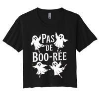 Funny Ghost Ballet Pas De Boo Halloween Dance Women's Crop Top Tee