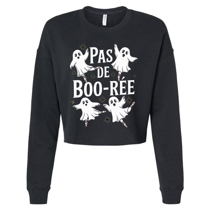 Funny Ghost Ballet Pas De Boo Halloween Dance Cropped Pullover Crew