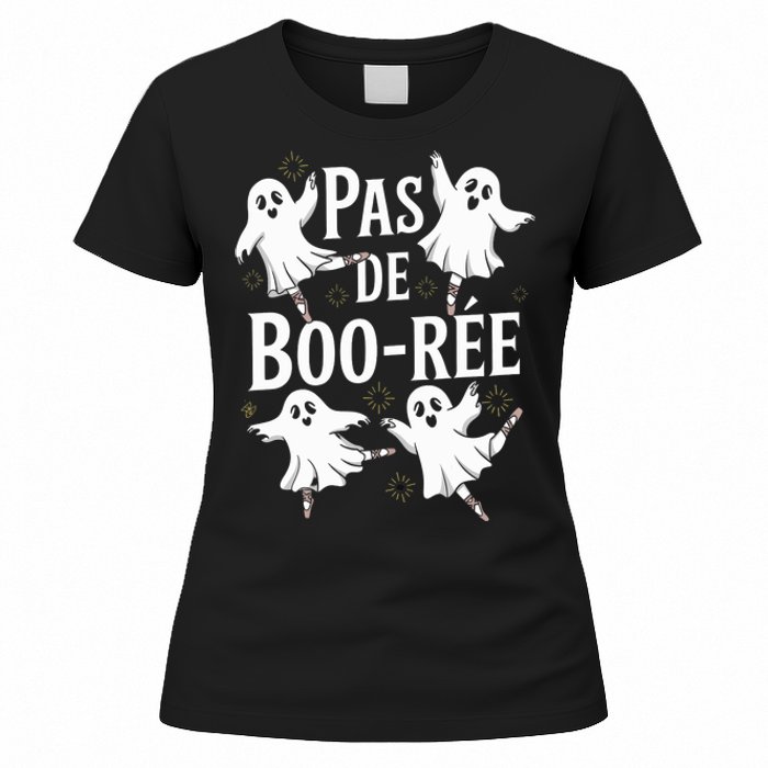 Funny Ghost Ballet Pas De Boo Halloween Dance Women's T-Shirt