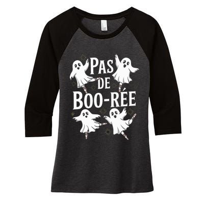 Funny Ghost Ballet Pas De Boo Halloween Dance Women's Tri-Blend 3/4-Sleeve Raglan Shirt