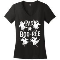 Funny Ghost Ballet Pas De Boo Halloween Dance Women's V-Neck T-Shirt