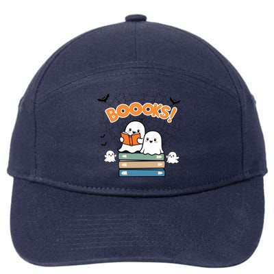 Funny Ghost Book Reading Halloween Design For Book Lovers & Teachers 7-Panel Snapback Hat