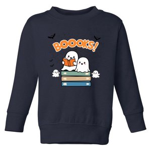 Funny Ghost Book Reading Halloween Design For Book Lovers & Teachers Toddler Sweatshirt