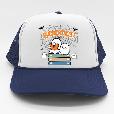 Funny Ghost Book Reading Halloween Design For Book Lovers & Teachers Trucker Hat