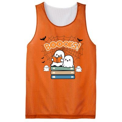 Funny Ghost Book Reading Halloween Design For Book Lovers & Teachers Mesh Reversible Basketball Jersey Tank