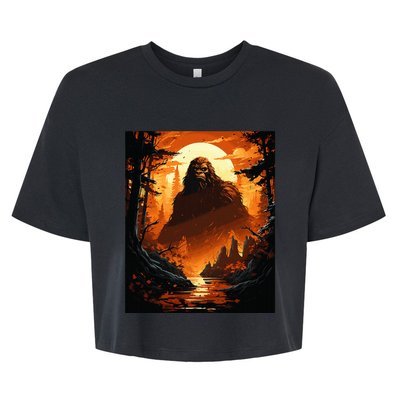 Funny Graphic Bigfoot Sasquatch Bella+Canvas Jersey Crop Tee