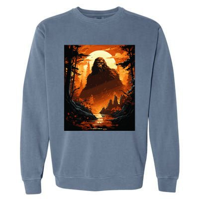 Funny Graphic Bigfoot Sasquatch Garment-Dyed Sweatshirt