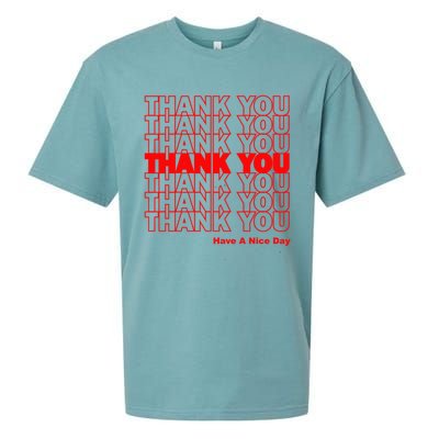 Funny Grocery Bag Thank You Have A Nice Day Graphic Gift Sueded Cloud Jersey T-Shirt