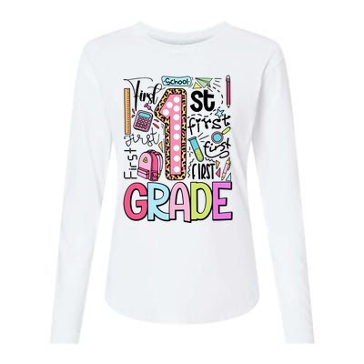 First Grade Back To School Teacher Life Womens Cotton Relaxed Long Sleeve T-Shirt