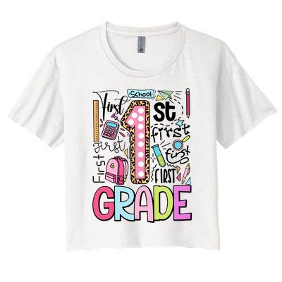 First Grade Back To School Teacher Life Women's Crop Top Tee