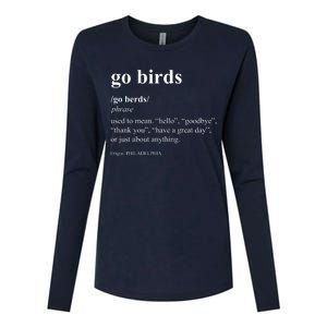 Funny Go Birds Definition Philadelphia Football Womens Cotton Relaxed Long Sleeve T-Shirt