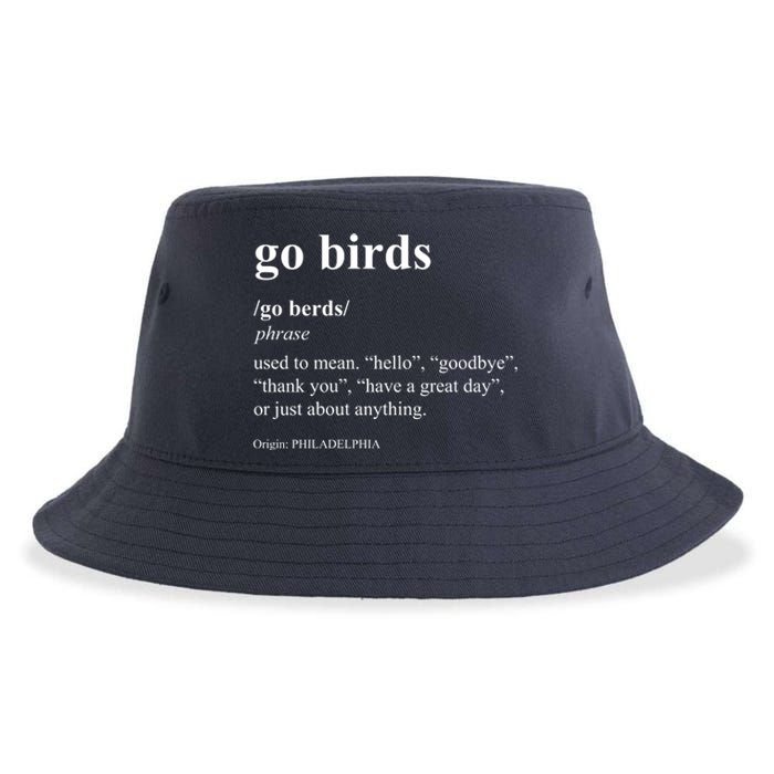 Funny Go Birds Definition Philadelphia Football Sustainable Bucket Hat