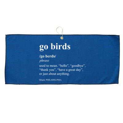 Funny Go Birds Definition Philadelphia Football Large Microfiber Waffle Golf Towel