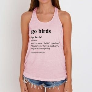 Funny Go Birds Definition Philadelphia Football Women's Knotted Racerback Tank