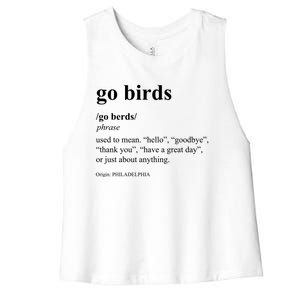 Funny Go Birds Definition Philadelphia Football Women's Racerback Cropped Tank