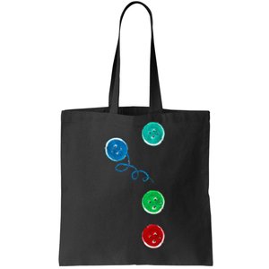 Four Groovy Buttons Blue Cat Funny Halloween Costume Tote Bag