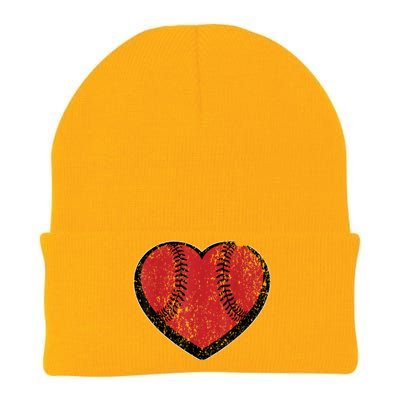 Funny Gift Baseball Heart Vintage Valentine's Day Gift For Kids Boys Knit Cap Winter Beanie