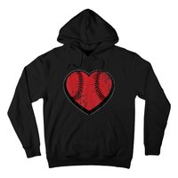 Funny Gift Baseball Heart Vintage Valentine's Day Gift For Kids Boys Hoodie