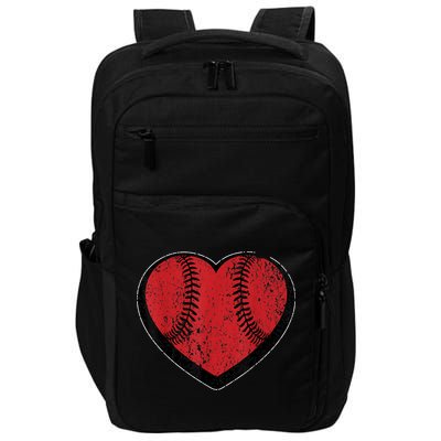 Funny Gift Baseball Heart Vintage Valentine's Day Gift For Kids Boys Impact Tech Backpack