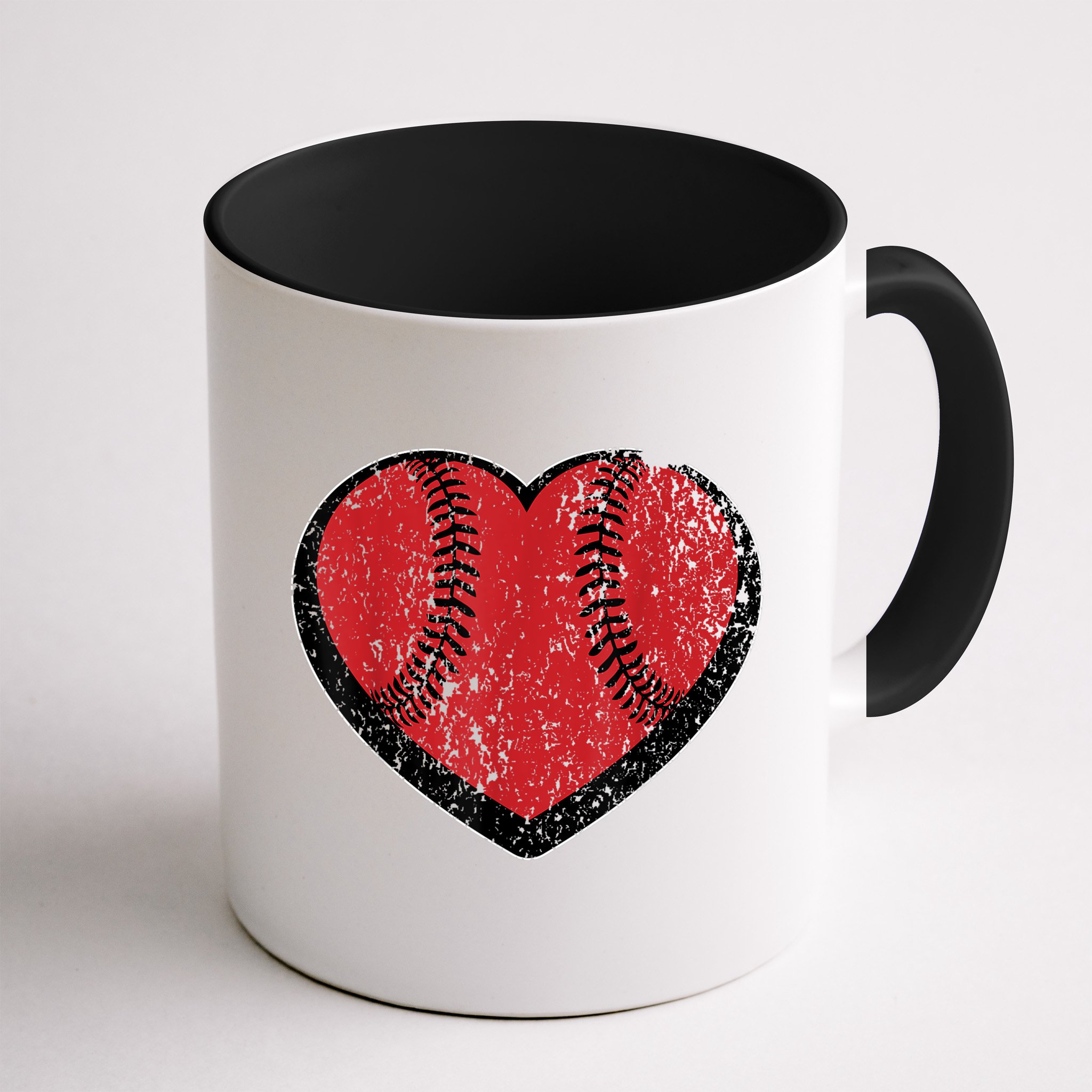 Funny Gift Baseball Heart Vintage Valentine's Day Gift For Kids Boys Mug