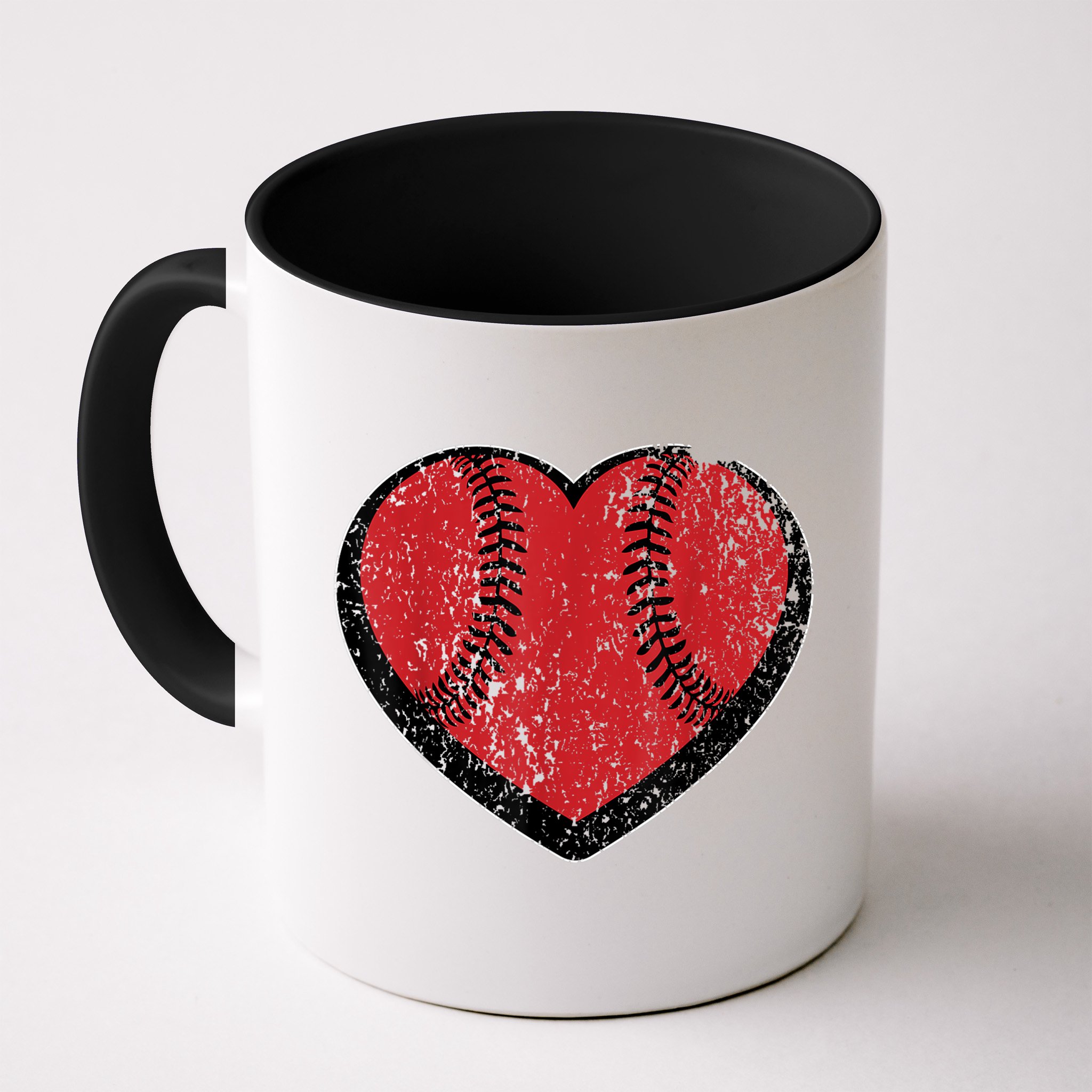 Funny Gift Baseball Heart Vintage Valentine's Day Gift For Kids Boys Mug