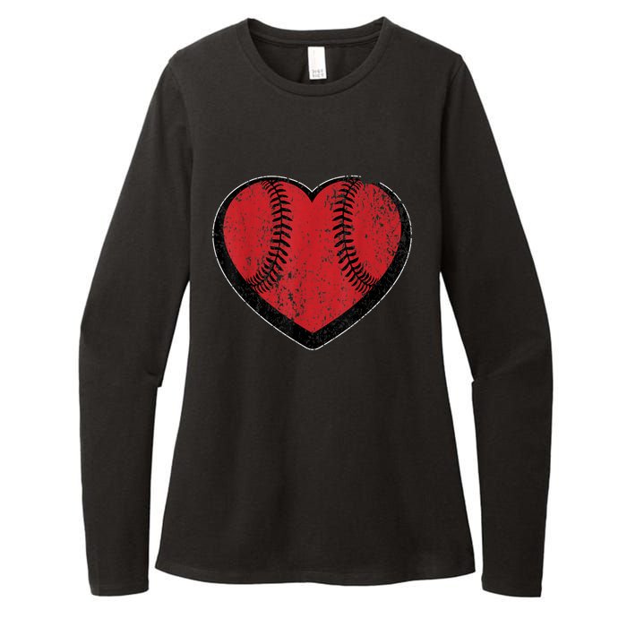 Funny Gift Baseball Heart Vintage Valentine's Day Gift For Kids Boys Womens CVC Long Sleeve Shirt