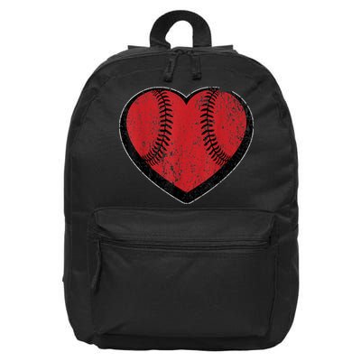 Funny Gift Baseball Heart Vintage Valentine's Day Gift For Kids Boys 16 in Basic Backpack