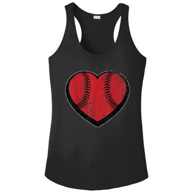 Funny Gift Baseball Heart Vintage Valentine's Day Gift For Kids Boys Ladies PosiCharge Competitor Racerback Tank