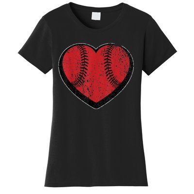 Funny Gift Baseball Heart Vintage Valentine's Day Gift For Kids Boys Women's T-Shirt