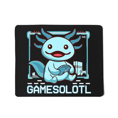 Funny Gamesalotl Boy Axolotl Video Gamer Gaming Mousepad