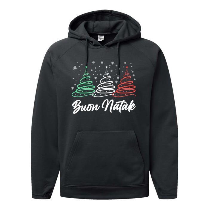 Funny Gift Buon Natale Italy Pride Xmas Holiday Italian Christmas Performance Fleece Hoodie