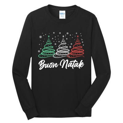 Funny Gift Buon Natale Italy Pride Xmas Holiday Italian Christmas Tall Long Sleeve T-Shirt