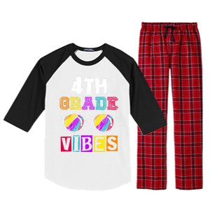 Fourth Grade Back To School 4Th Grade Vibes Cool Sunglasses Cool Gift Raglan Sleeve Pajama Set