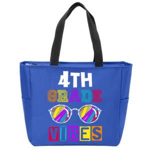 Fourth Grade Back To School 4Th Grade Vibes Cool Sunglasses Cool Gift Zip Tote Bag