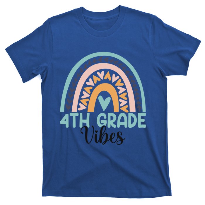 Fourth Grade Boho Rainbow Teacher Student 4Th Grade Vibes Funny Gift T-Shirt