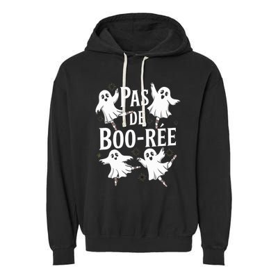 Funny Ghost Ballet Pas De Boo Halloween Dance Garment-Dyed Fleece Hoodie