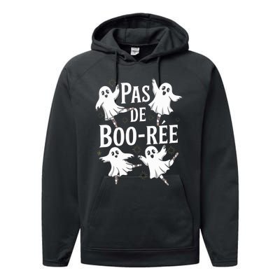 Funny Ghost Ballet Pas De Boo Halloween Dance Performance Fleece Hoodie