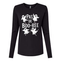 Funny Ghost Ballet Pas De Boo Halloween Dance Womens Cotton Relaxed Long Sleeve T-Shirt