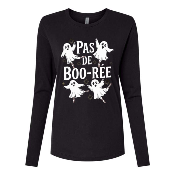 Funny Ghost Ballet Pas De Boo Halloween Dance Womens Cotton Relaxed Long Sleeve T-Shirt