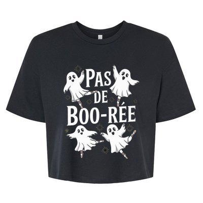 Funny Ghost Ballet Pas De Boo Halloween Dance Bella+Canvas Jersey Crop Tee