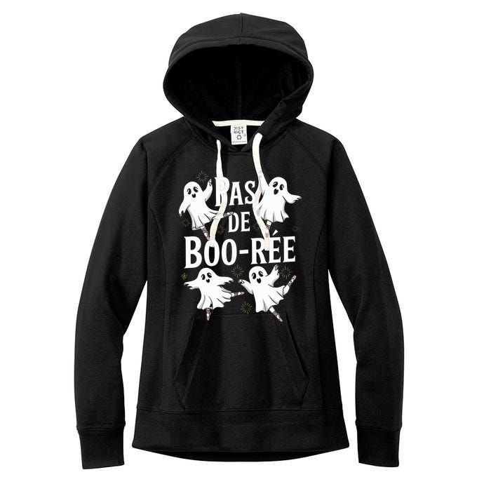 Funny Ghost Ballet Pas De Boo Halloween Dance Women's Fleece Hoodie