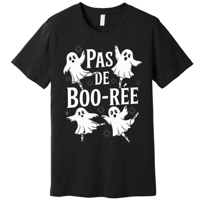 Funny Ghost Ballet Pas De Boo Halloween Dance Premium T-Shirt