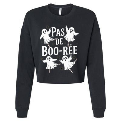 Funny Ghost Ballet Pas De Boo Halloween Dance Cropped Pullover Crew