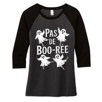 Funny Ghost Ballet Pas De Boo Halloween Dance Women's Tri-Blend 3/4-Sleeve Raglan Shirt