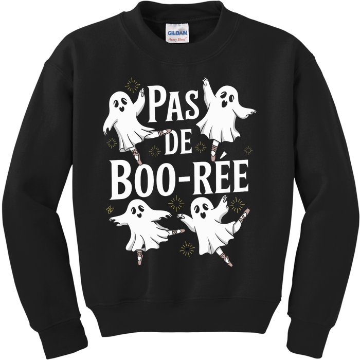 Funny Ghost Ballet Pas De Boo Halloween Dance Kids Sweatshirt