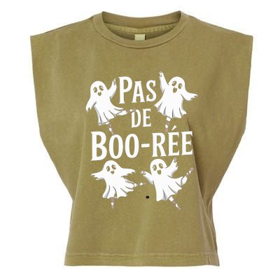 Funny Ghost Ballet Pas De Boo Halloween Dance Garment-Dyed Women's Muscle Tee