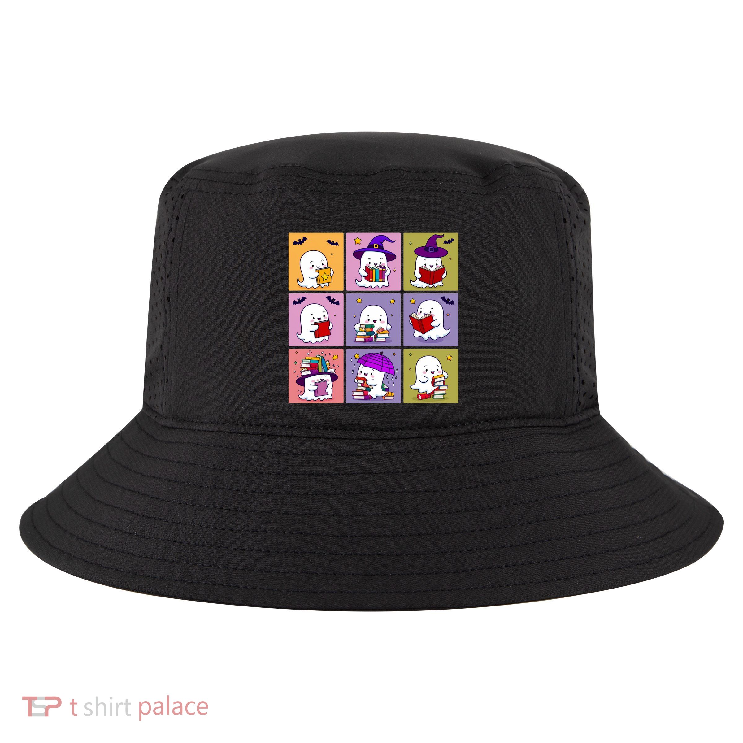 Funny Ghost Book Reading Halloween Design For Book Lovers & Teachers Cool Comfort Performance Bucket Hat