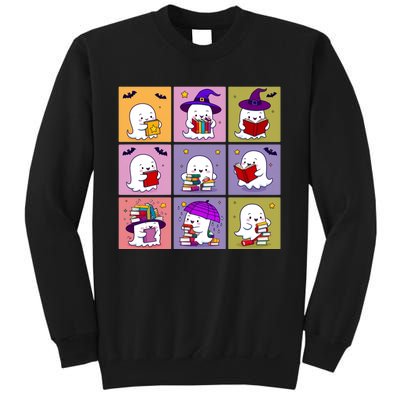 Funny Ghost Book Reading Halloween Design For Book Lovers & Teachers Sweatshirt